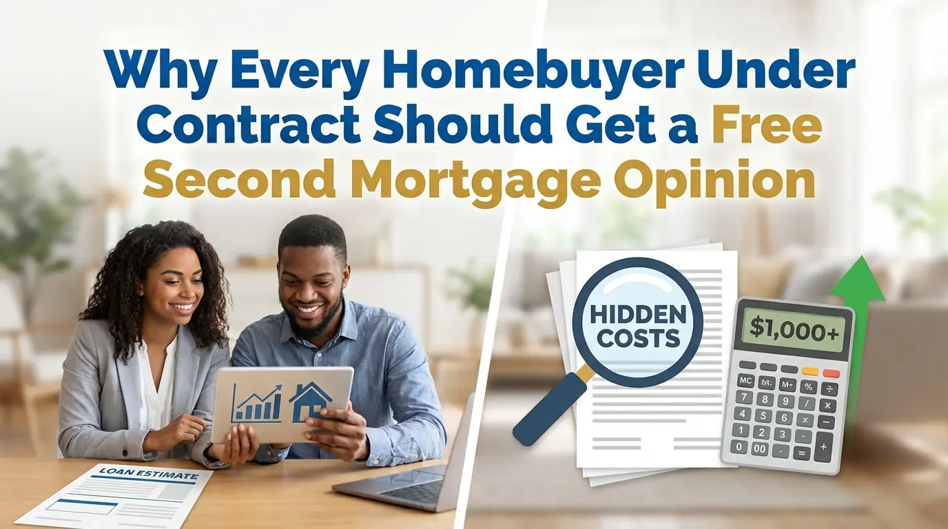 Infographic showing benefits of getting a second mortgage opinion to save money on loan fees and interest rates